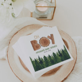 Oh Boy - Rustic Boy Woodland Baby shower Servet