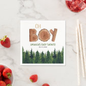 Oh Boy - Rustic Boy Woodland Baby shower Servet (Insitu)
