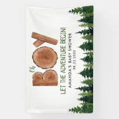 Oh Boy - Rustic Boy Woodland Baby shower Spandoek (Verticaal)