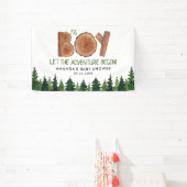 Oh Boy - Rustic Boy Woodland Baby shower Spandoek (Insitu)