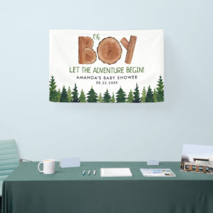 Oh Boy - Rustic Boy Woodland Baby shower Spandoek