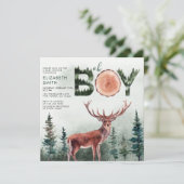 Oh Boy Rustic Deer Boy Baby shower Kaart (Staand voorkant)