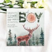 Oh Boy Rustic Deer Boy Baby shower Kaart