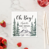 Oh Boy Rustic Mountains Baby shower Servet (Insitu)