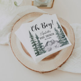 Oh Boy Rustic Mountains Baby shower Servet