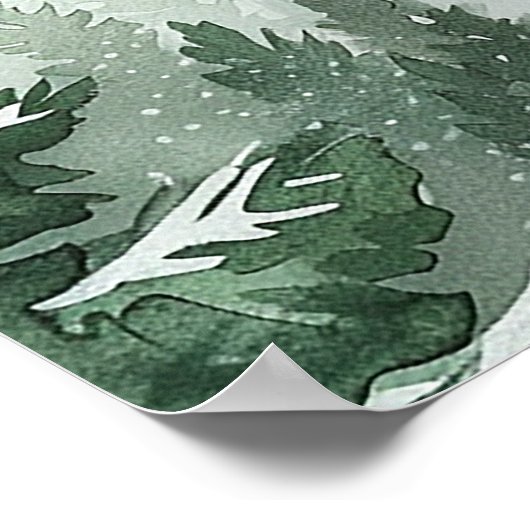 Oh Boy Rustic Pine Forest Baby shower Welkomstbord Poster (Hoek)