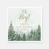 Oh Boy Rustic Pine Tree Forest Baby shower Servet (Voorkant)