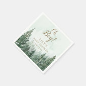 Oh Boy Rustic Pine Tree Forest Baby shower Servet (Hoek)