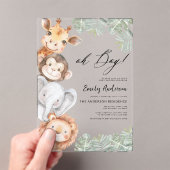 Oh Boy Safari Animal Boy's Baby shower Acryl Uitnodigingen (Insitu (Draagbaar))