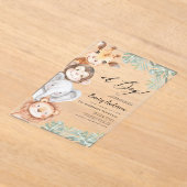 Oh Boy Safari Animal Boy's Baby shower Acryl Uitnodigingen (Laagn)