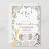 Oh Boy Safari Animal Boy's Couples Baby shower Kaart (Voorkant)