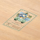 Oh Boy Safari Animals baby shower Acryl Uitnodigingen (Laagn)