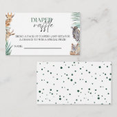 Oh Boy Safari Animals Baby shower Diaper Raffle Informatiekaartje (Voorkant / Achterkant)