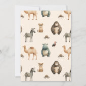 Oh Boy Safari Animals Baby shower Uitnodiging (Achterkant)