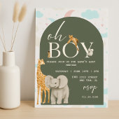 Oh boy! Safari Animals Baby shower uitnodiging