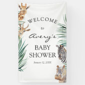Oh Boy Safari Animals Banner Welkom Sign Banner (Verticaal)