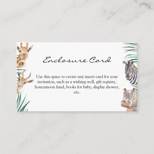 Oh Boy Safari Animals Enclosure Kaart (Voorkant)