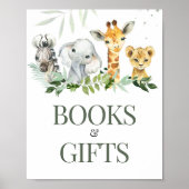 Oh Boy Safari Baby shower Boeken en geschenken Poster (Voorkant)