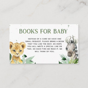 Oh Boy Safari Baby shower Boeken voor Baby Informatiekaartje