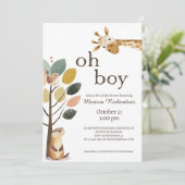 Oh Boy Safari Baby shower Dieren Kaart (Staand voorkant)
