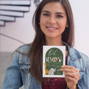 Oh Boy Safari Baby shower Dieren Kaart