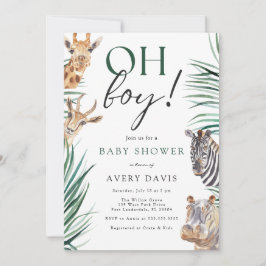 Oh Boy Safari Baby shower Dieren Kaart