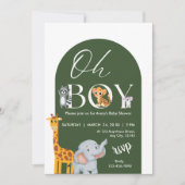 Oh Boy Safari Baby shower Dieren Kaart (Voorkant)