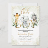 Oh Boy Safari Baby shower Dieren Kaart (Voorkant)