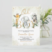 Oh Boy Safari Baby shower Dieren Kaart (Staand voorkant)
