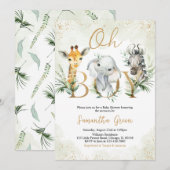Oh Boy Safari Baby shower Dieren Kaart (Voorkant / Achterkant)