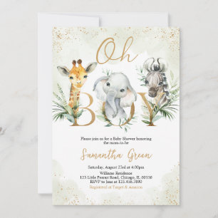 Oh Boy Safari Baby shower Dieren Kaart