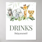 Oh Boy Safari Baby shower Drinken Poster (Voorkant)