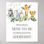 Oh Boy Safari Baby shower Envelope Station Poster (Voorkant)