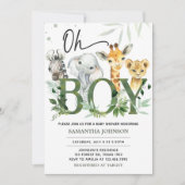 Oh Boy Safari Baby shower Kaart (Voorkant)
