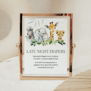Oh Boy Safari Baby shower Late Night Luiers Poster