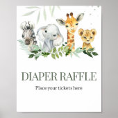 Oh Boy Safari Baby shower Luier Raffle Poster (Voorkant)