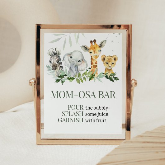 Oh Boy Safari Baby shower Moeder Osa Bar Poster