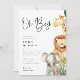 Oh Boy Safari Baby shower Uitnodiging