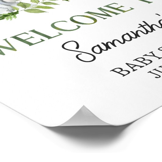 Oh Boy Safari Baby shower Welkom Poster (Hoek)