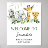 Oh Boy Safari Baby shower Welkom Poster (Voorkant)