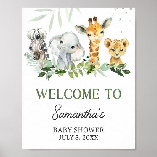 Oh Boy Safari Baby shower Welkom Poster (Voorkant)
