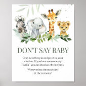 Oh Boy Safari Baby shower zeg geen Baby Poster (Voorkant)