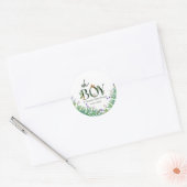 Oh boy Safari Dier Oerwoud Wit Baby shower Ronde Sticker (Envelop)