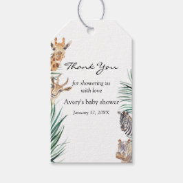 Oh Boy Safari Dieren Baby shower Dank u Cadeaulabel