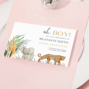 Oh Boy Safari Dieren Oerwoud Baby shower Kaart