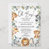 Oh Boy Safari Foliage Baby shower Uitnodiging (Voorkant)