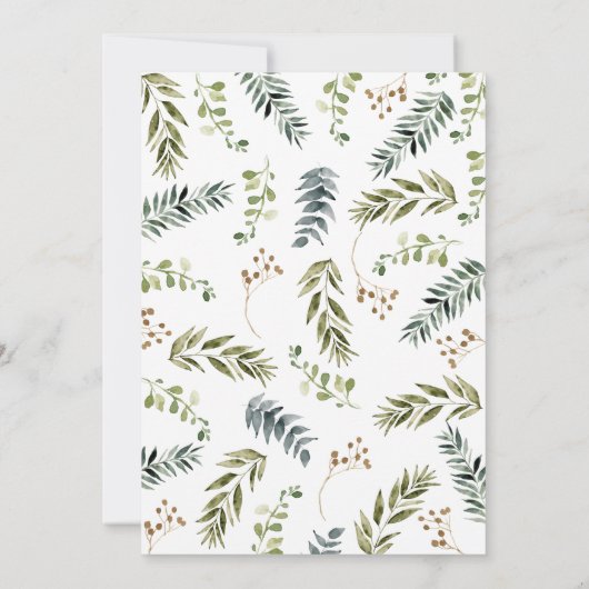 Oh Boy Safari Foliage Baby shower Uitnodiging (Achterkant)