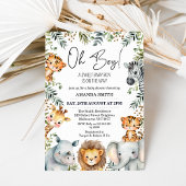 Oh Boy Safari Foliage Baby shower Uitnodiging