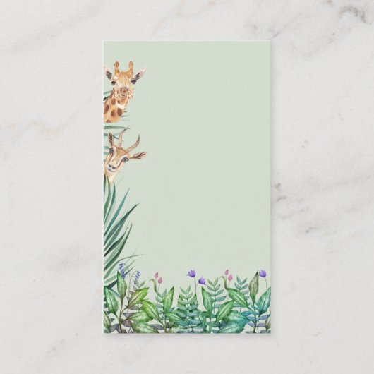 Oh Boy Safari Oerwoud Baby shower Boek voor Baby Informatiekaartje (Achterkant)