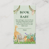Oh Boy Safari Oerwoud Baby shower Boek voor Baby Informatiekaartje (Voorkant)